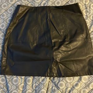 Gray faux leather skirt